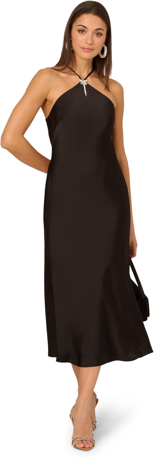 Adrianna Papell Women's Stretch Satin Midi Dress - Image 4