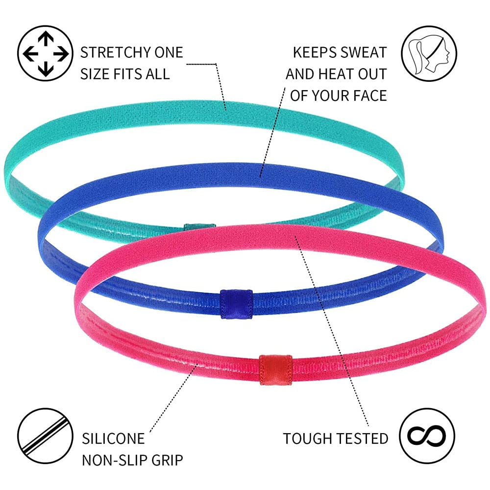 Roysmart Sport Bandeau 3 Pack, Unisexe Bandeaux élastique Anti-humidité