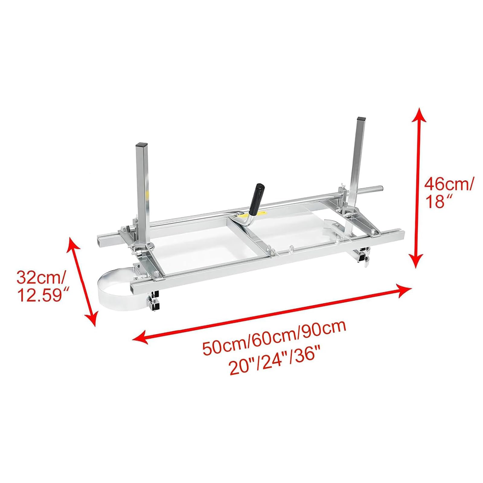 Tartak łańcuchowy do obróbki drewna, 50-80 cm, ergonomiczny uchwyt, regulowana grubość od 1/2 do 12 cali, idealny dla budowniczych i stolarzy