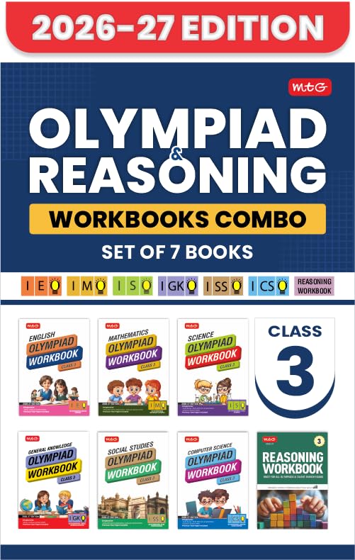MTG ISO-IMO-IEO-ICSO-IGKO-ISSO Olympiad and Reasoning Workbook Class 3 (Set of 7) | MCQs, Quick Recap with Achievers Section - SOF Olympiad Books For 2026-27 Exam