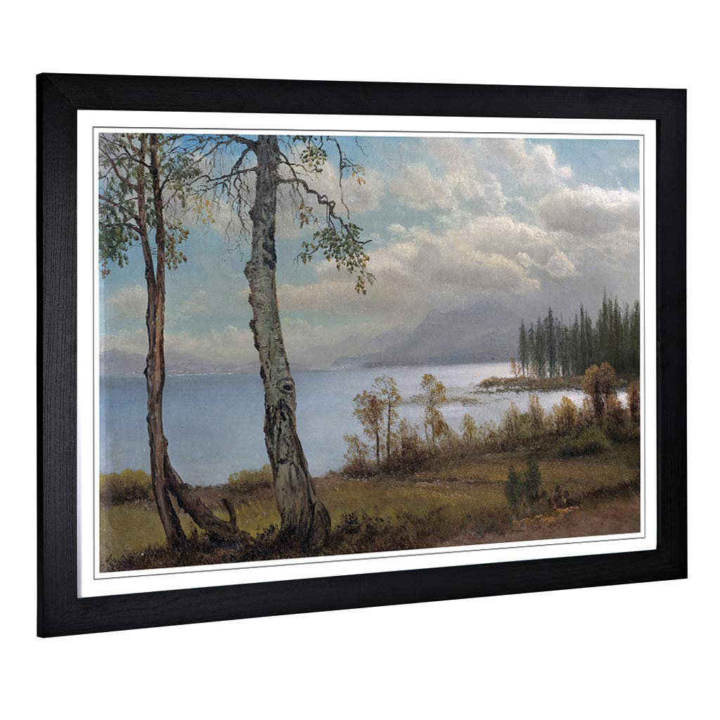 Big Box Art Framed Print of Albert Bierstadt Summer Lake Landscape Design | Wall Art Picture | Home Decor for Kitchen, Living Room, Bedroom, Hallway, Black, A2 / 24.5x18 Inch / 62x45cm