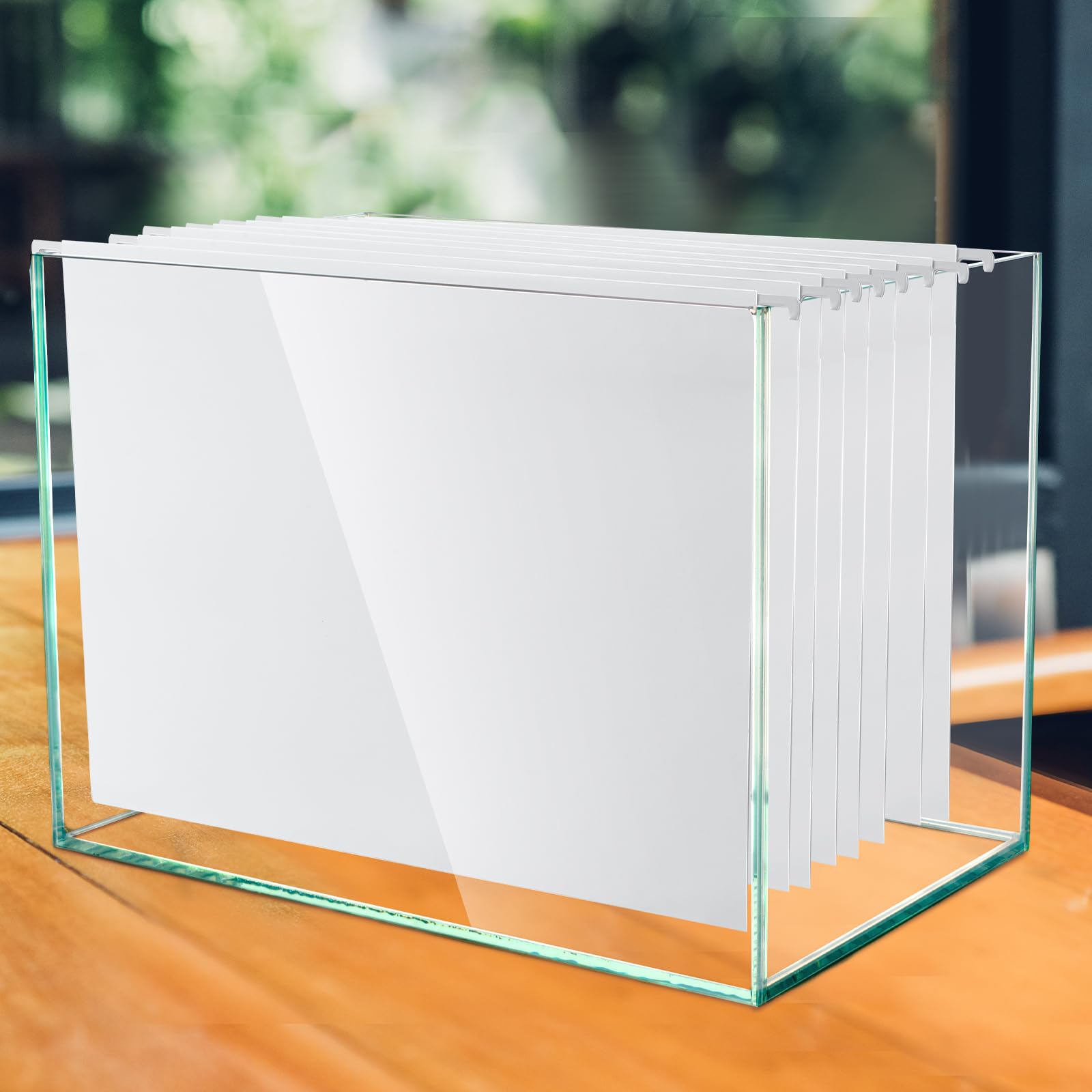 25 carpetas colgantes con bolsillo y pestañas ajustables de corte de 1/5 de 14.76 x 9.45 pulgadas, carpetas colgantes blancas para aula, oficina, hogar, aula