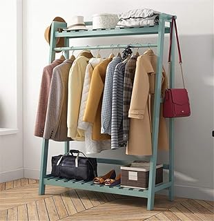 Guoyajf Vêtements De Manteau De Vêtement en Bambou Accrochant Le Support Résistant avec L'étagère Supérieure Et L'organisateur De Stockage De Vêtements De Chaussure