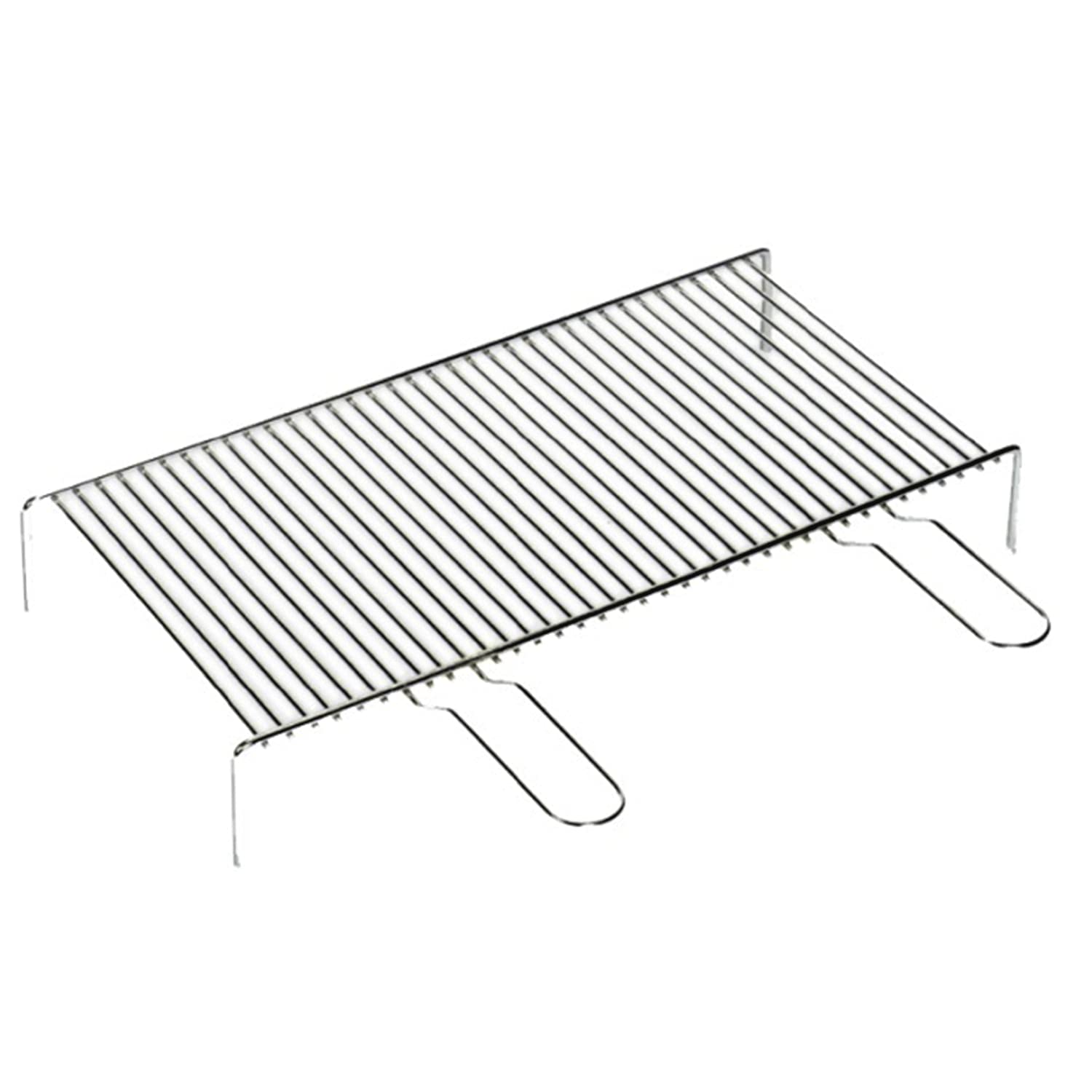 Marvin Graticola Griglia Accessori Rettangolare Camino Brace Barbecue da Campeggio Balcone Giardino Esterno Carbonella Singola con Piedini Manici Acciaio Cromato Alimenti Hamburger (40x35)