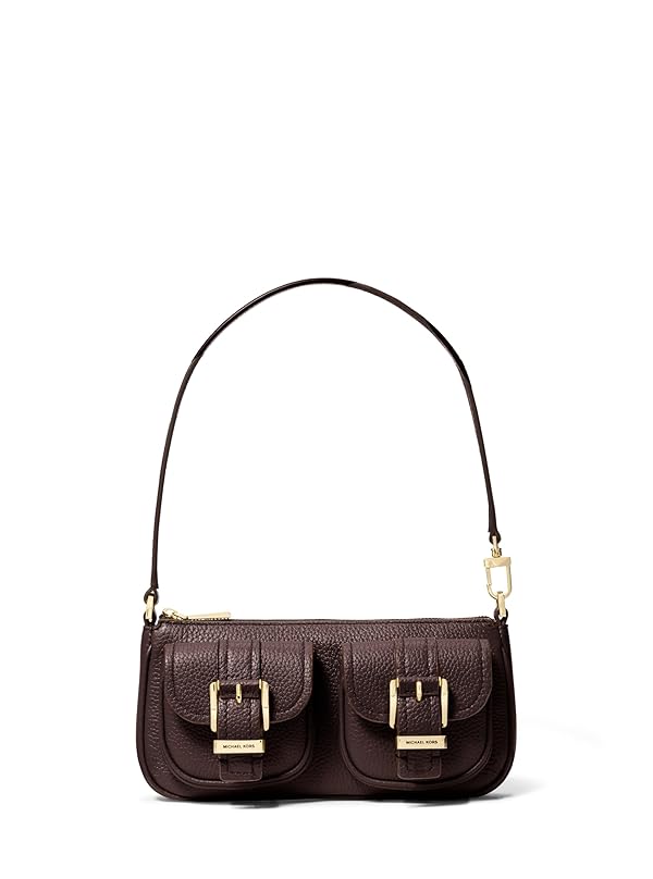 Michael Kors Zoe Small Convertible Pouchette, Gold-tone Hardware/Pebble Leather/Chocolate, One Size, Zoe Small Convertible Pouchette by Michael Kors - Used condition - CA$80.69