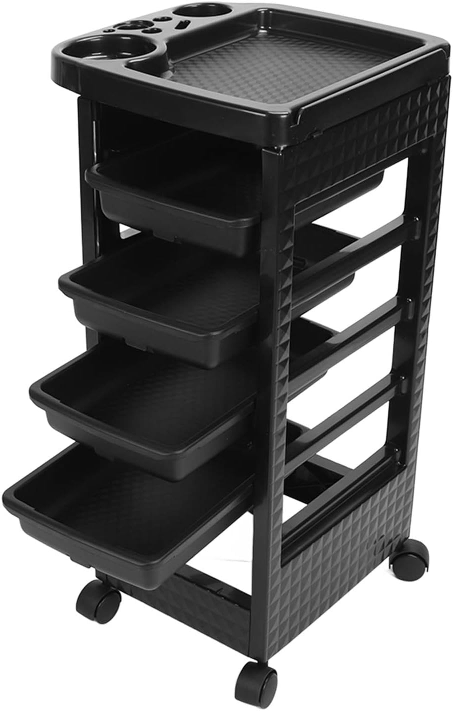 Nm Beauty Black - 4 Tier Hairdresser Trolley Beauty Salon Trolley Practical For Salon Essentials- Portable- For Hairdresser Accessories And Barbers