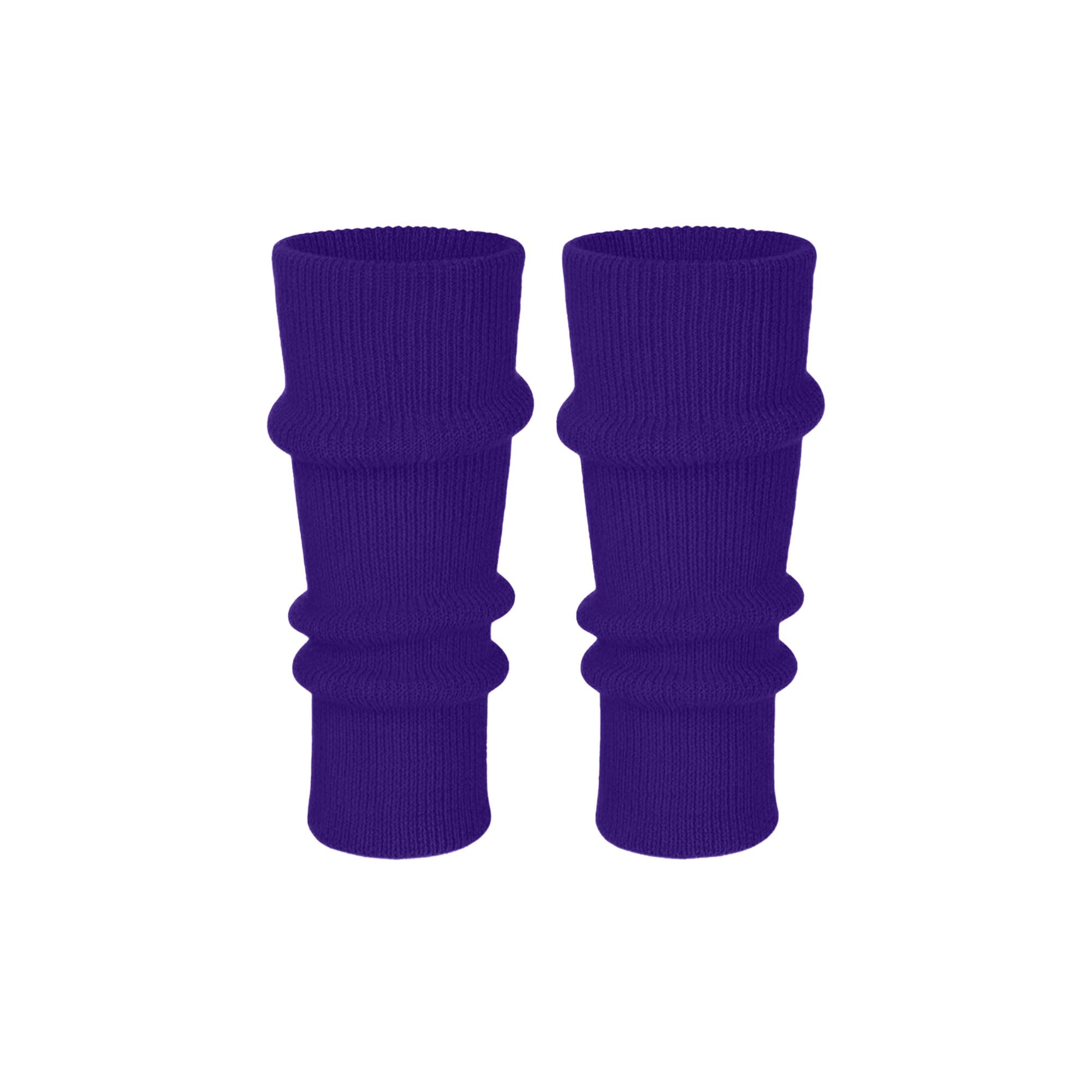 Makii Women's Purple Extra Soft Knee Warmers - Knitted Stylish 80S Dance Party Ribbed Leg Warmers For Winter Uk (Purple)