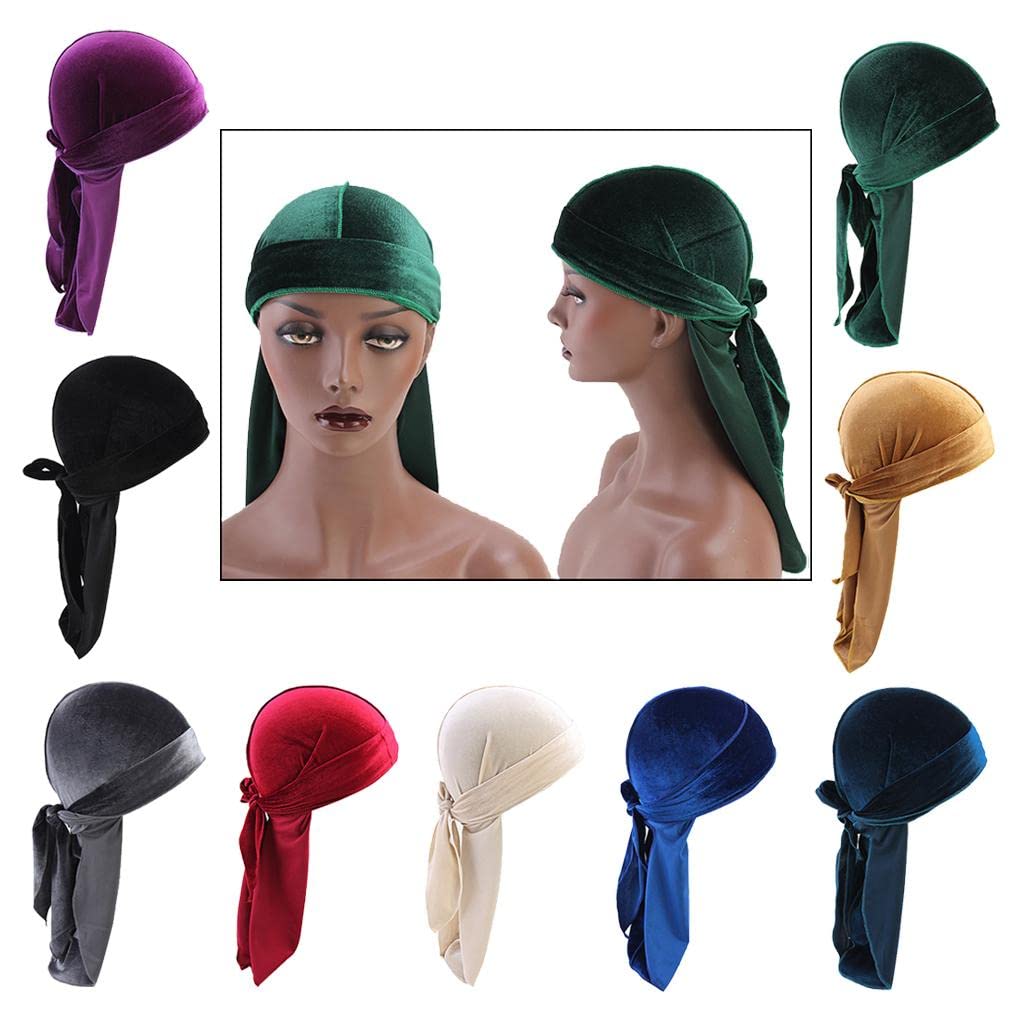 Set di 9 Cappelli Bandana in Velluto Da Uomo, Musulmani, per Chemioterapia