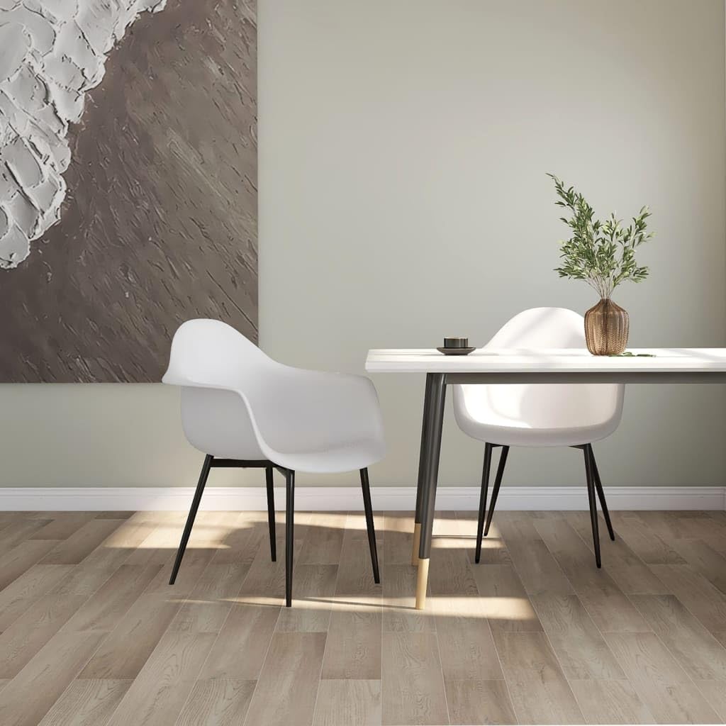 Chaises de salle à manger pour jardin Homgoday en PP blanc pour des repas en plein air