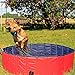 lionto Piscina per Cani pieghevole in PVC Piscinetta per Cani Bagno per Cani Piscina per Cani di diverse misure, (M) 120 cm Ø Altezza 30 cm Blu/Rosso