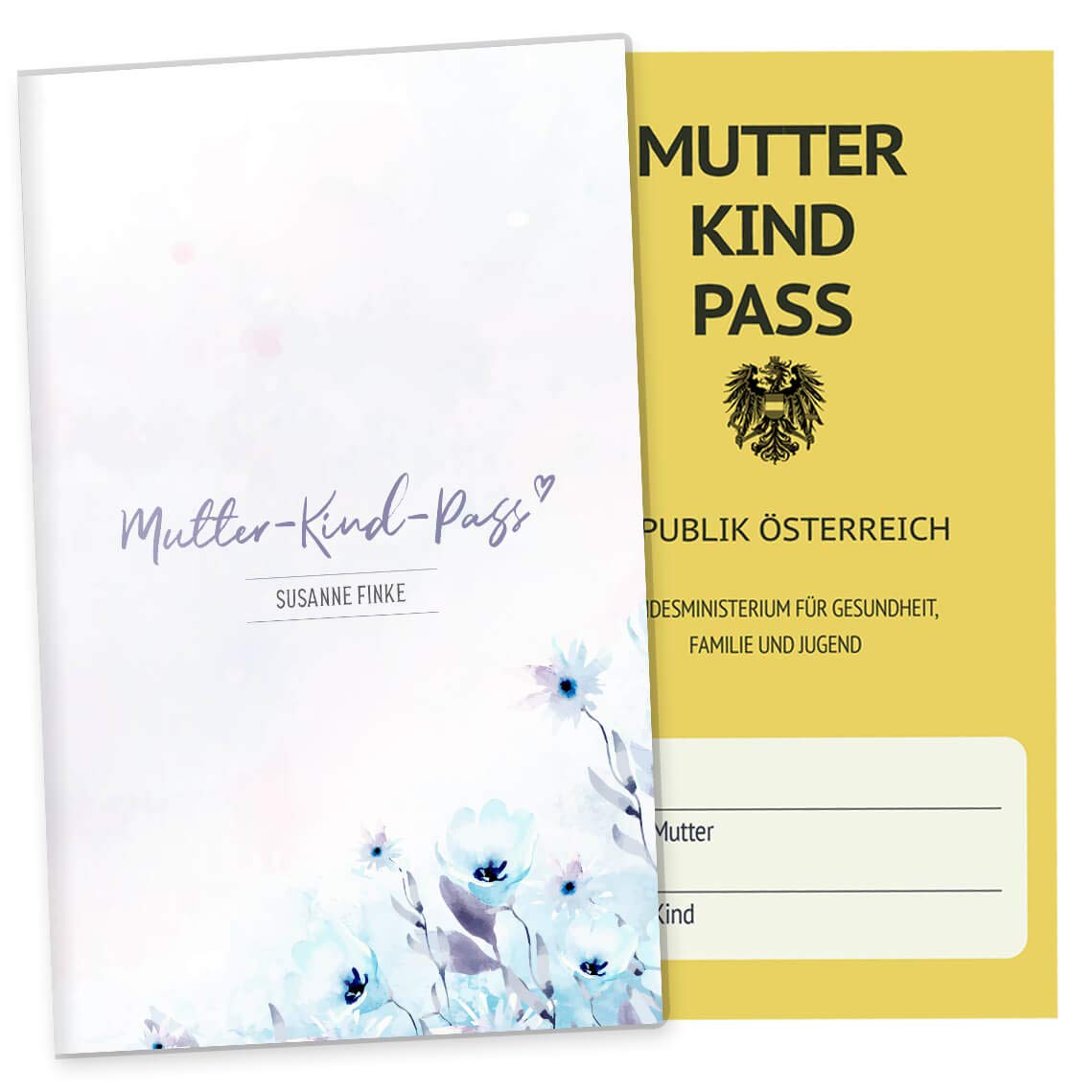 OLGS Mutterkindpasshülle Österreich Aquarell Winter - Personalisierte Schutzhülle mit Ultraschallbildfach