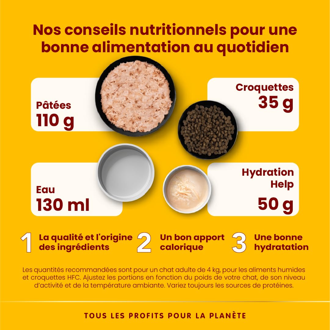 Almo Nature HFC Hydration Help, Aliment Humide pour Chats - Bouillon de Thon et Filet de Thon - Qualité Humaine, sans Gluten, Monoprotéique, 50g, Pack de 24, 1,2 kg