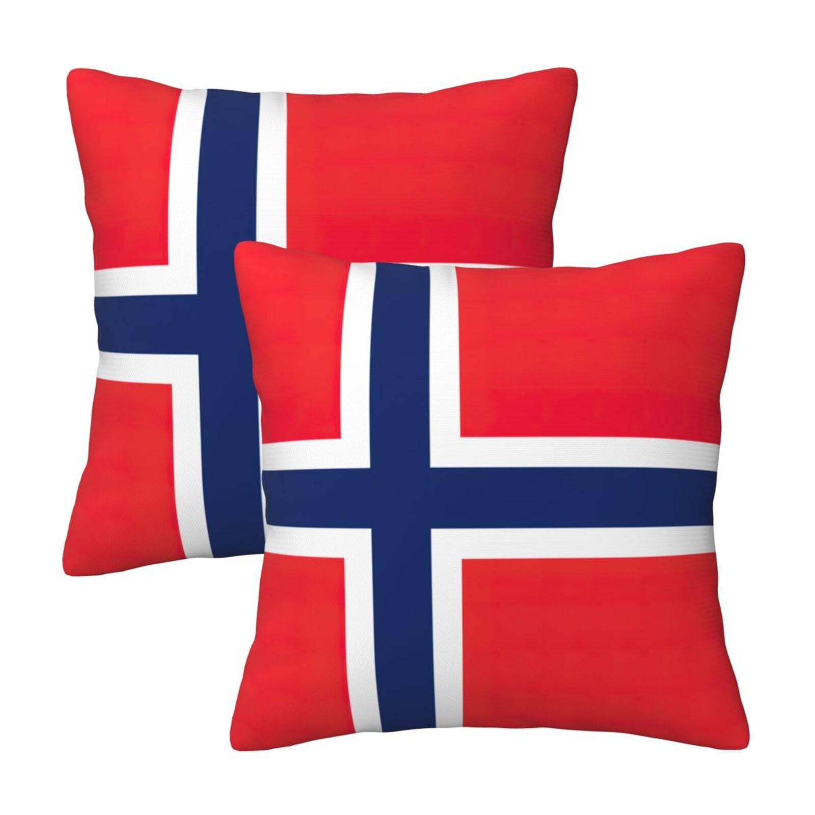 Housse de coussin imprimé drapeau norvégien déco extérieure de salon et lit