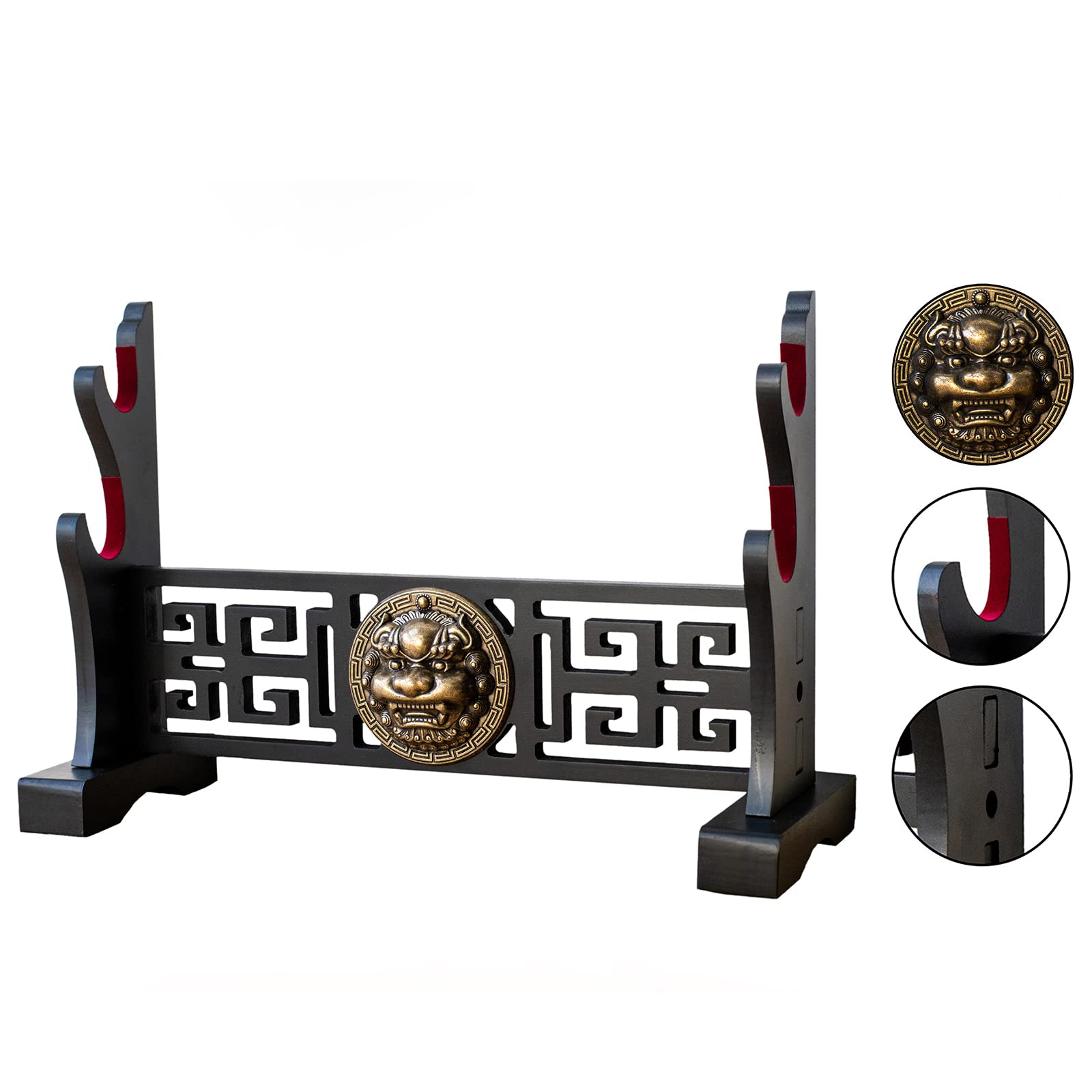 Uchwyt na miecz japoński aksamit wyściełany Katana Stand Samurai Display Rack Support wszystkie miecze Tanto (Kylin-2)