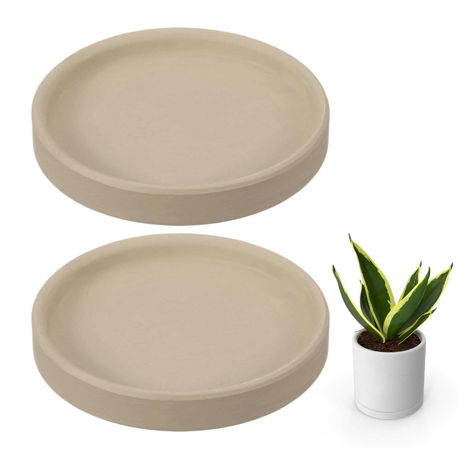Soucoupes rondes en céramique 10,2 cm marron pour pot de fleurs intérieur