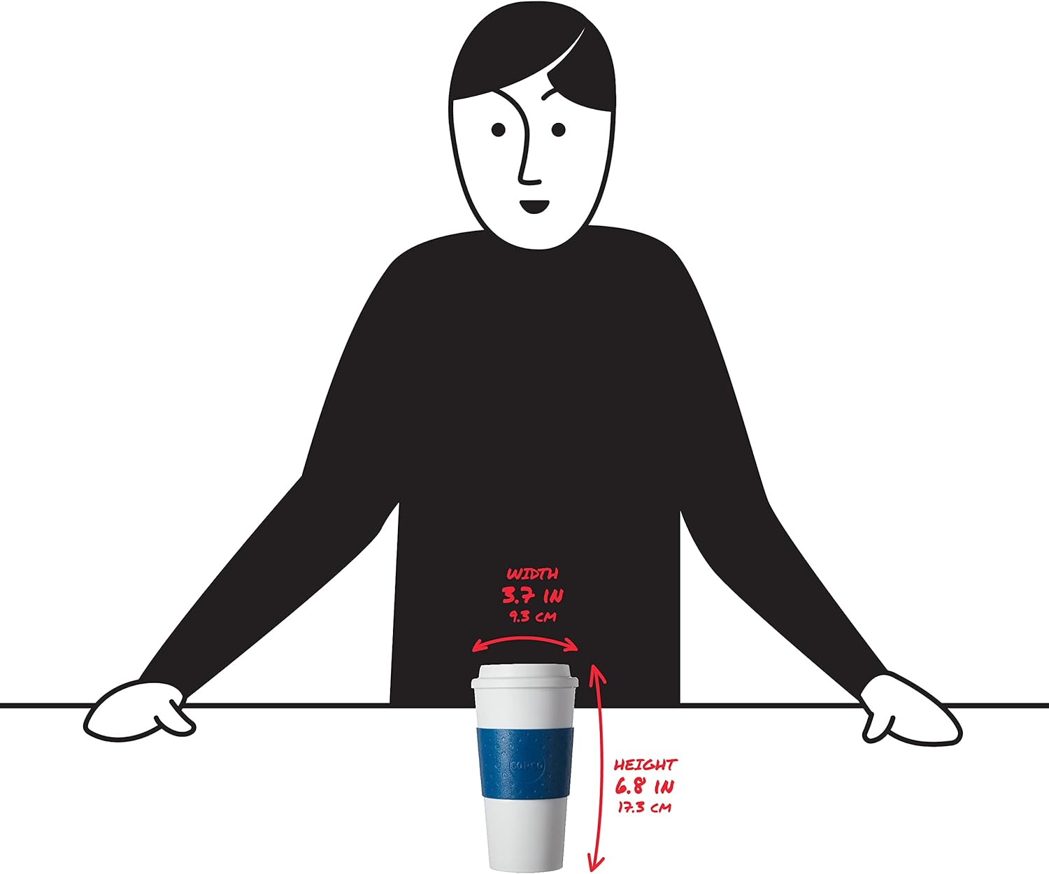 Copco Acadia 16 oz Travel Mug - Insulated Reusable Coffee Tumbler with Double-Walled Plastic, Leak-Proof Lid, BPA-Free - Portable Mug for Hot & Cold Drinks, Cup Holder Friendly (Blue) - Image 3