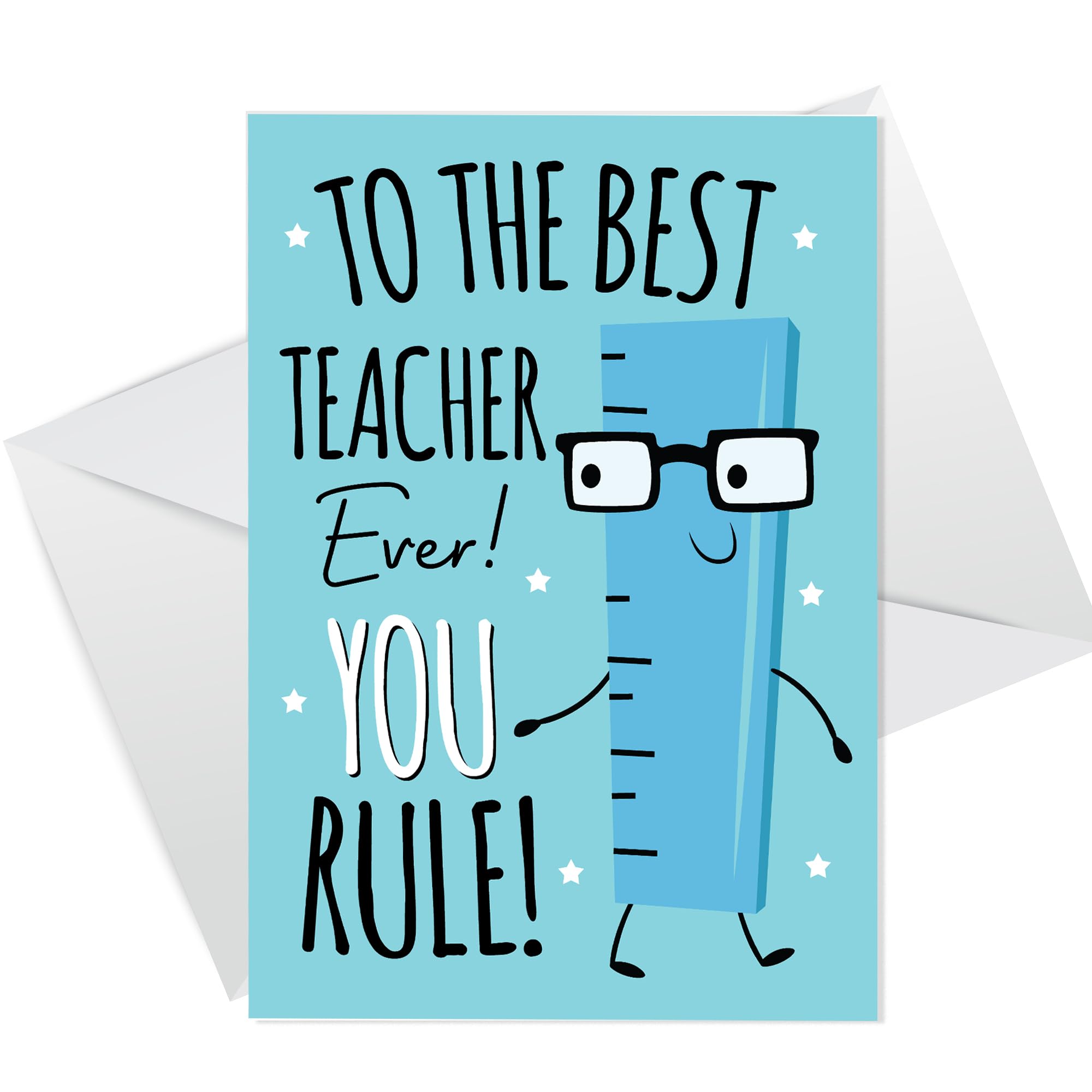RED OCEAN Card For Teacher End Of Year, YOU RULE Card For Teacher Nursery Teacher, A6 Card With Envelope, Teacher Appreciation Cards For Him Her Men Women, Thank You Card