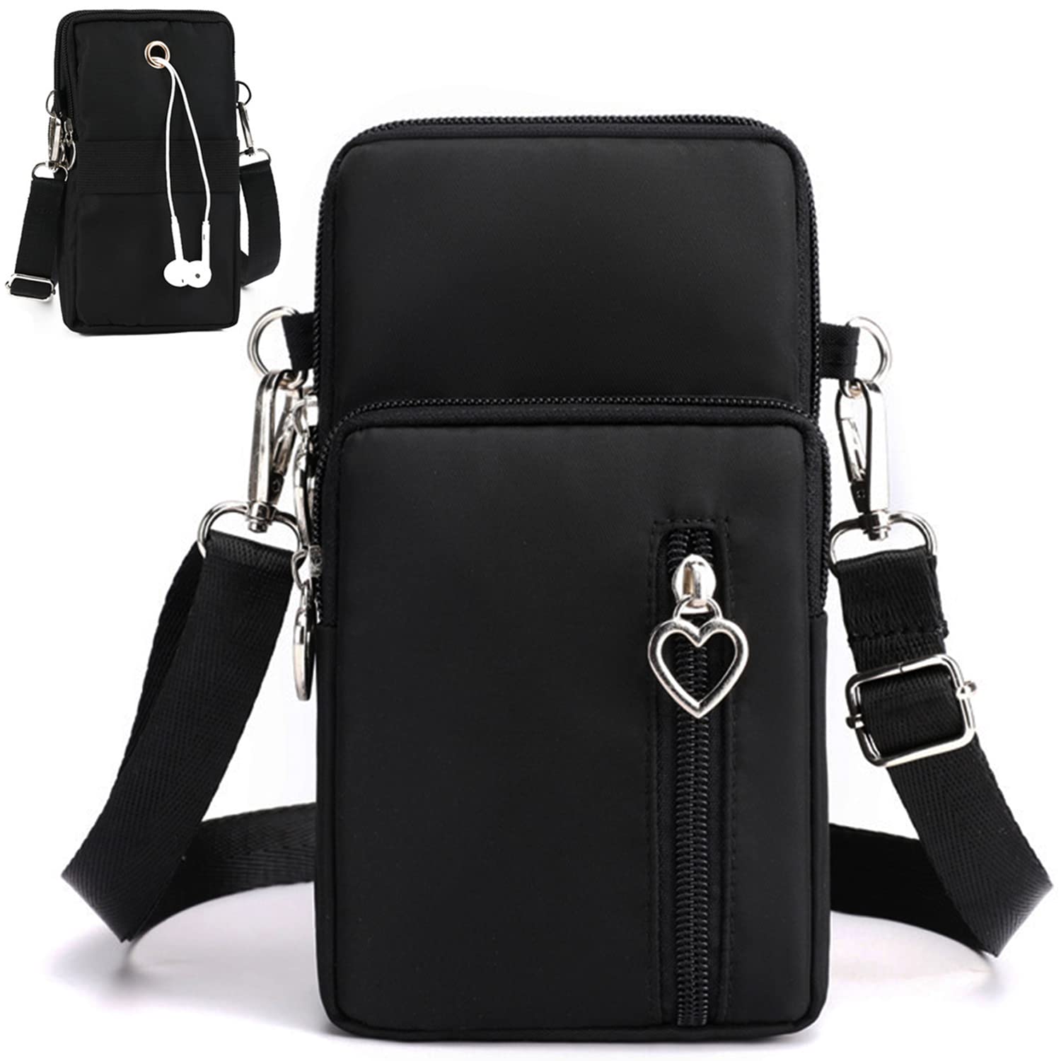 ZXYJMXN Cellulare Borsa A Tracolla Uomo Piccola, Borsa Tracolla Porta Cellulare Donna, 6.9" Verticale Marsupio Da Cintura Uomo Borsetta Custodia - Foto 9