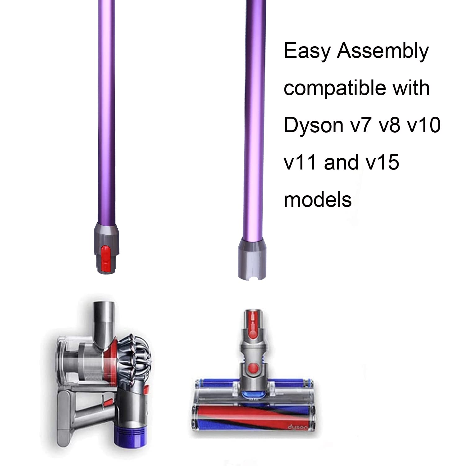 V11 Quick Release Wand Compatible with Dyson V15 V11 V10 V8 V7 Stick Vacuum Cleaners, Vacuums Attachment Extension Tube, 28.4 IN (Purple)