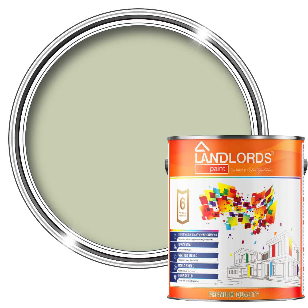 Landlords Paint Sage Green Landlords Fence And Garden Shed Paint | Furniture, Barn, Wood And Outdoor Paint | Quick-Drying Protection For Furniture | 5L
