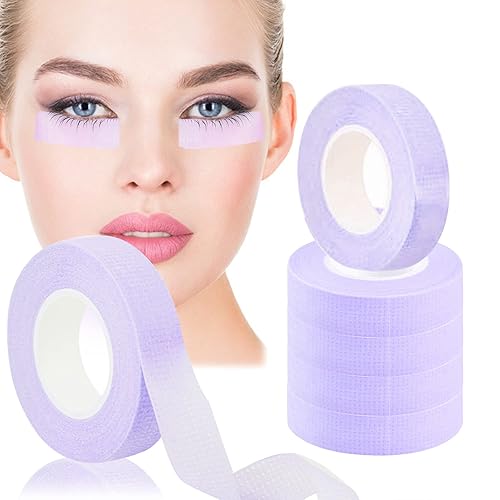 Miniatura 8 de 6 rollos de extensiones de pestañas debajo de los ojos, cinta EBANKU de tela transpirable, cinta adhesiva de microporos para pestañas, suministro de