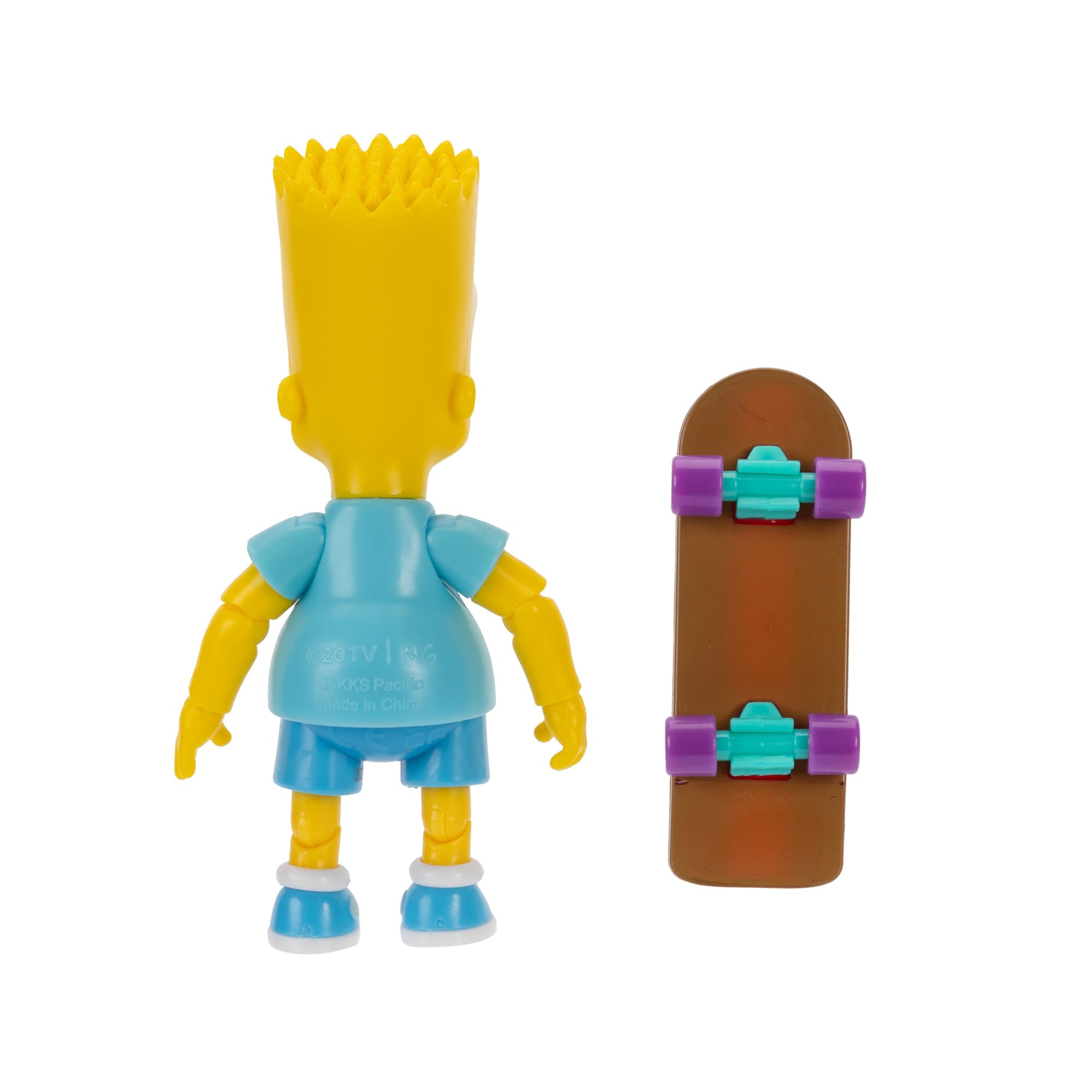 The Simpsons Camisa Azul Bart de 5 Pulgadas con monopatín W4