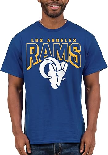 Junk Food Clothing x NFL - Logotipo llamativo - Camisa de manga corta para hombre y mujer, ropa con licencia oficial de la NFL