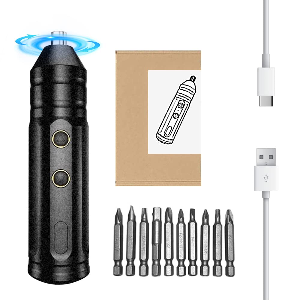 Cordless Electric Screwdriver, USB Rechargeable Multi-Function Magnetic Precision Power Screwdriver Repair Tool Kit with LED Light