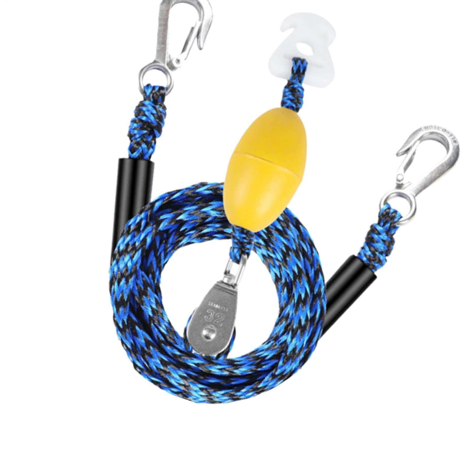 Cuerda de tracción para boya tractada - Cuerda de tracción para hasta 4 usuarios | Con gancho y polea giratoria 360° Arnés de remolque de esquí acuático - para boya, bar flotante inflable