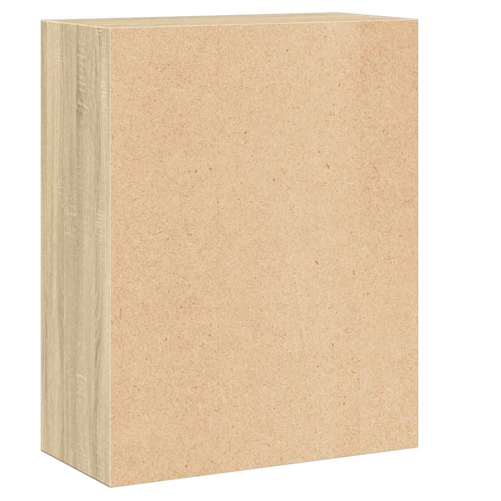 Bücherregal 2 Fächer Sonoma-Eiche Holzwerkstoff 60x30x76,5 cm Standregal mit Stauraum für Bücher, Ablage, Büro und Wohnzimmer als praktisches Regalsystem
