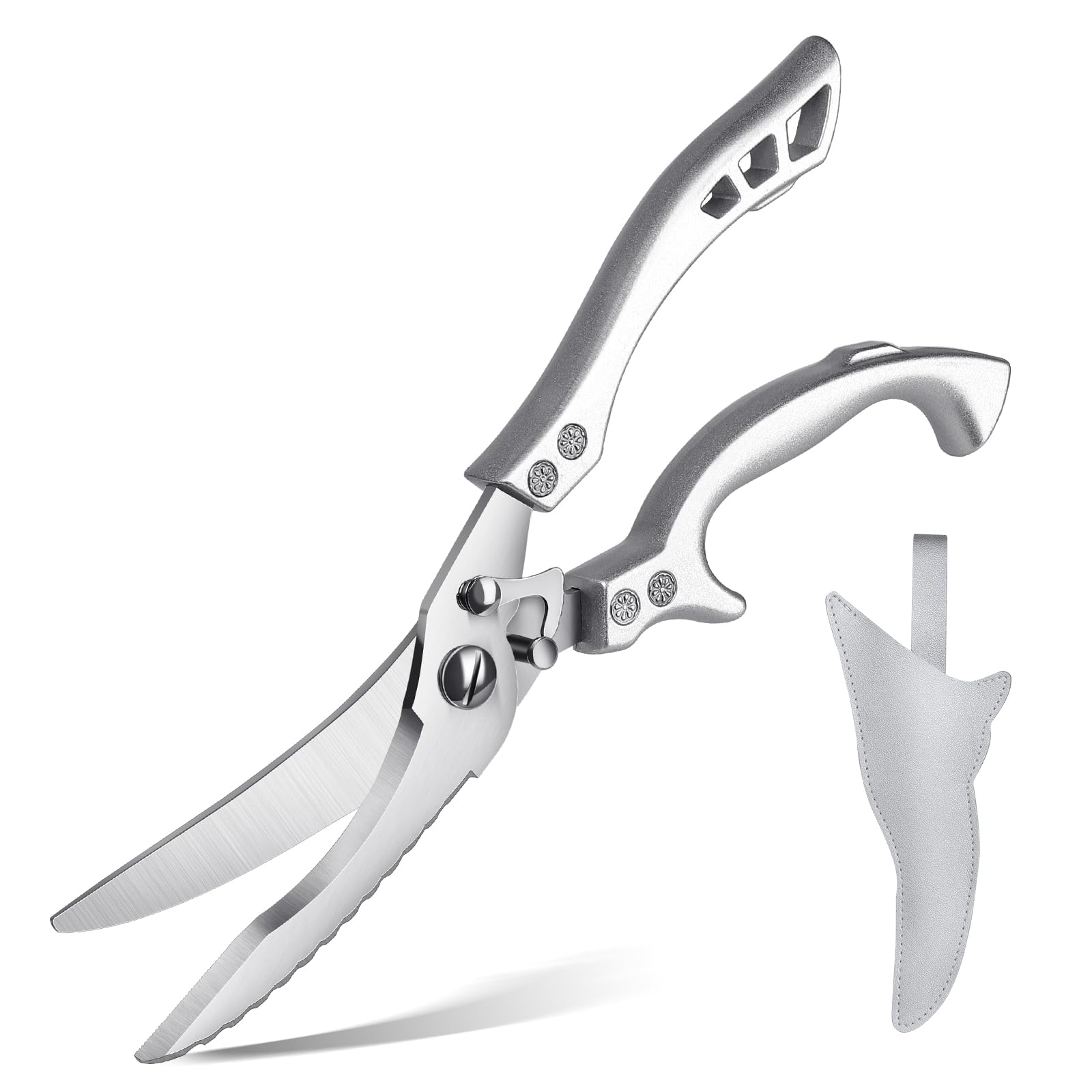 PURPLEBIRD Poultry Shears Heavy Duty, Kitchen Scissors Dishwasher Safe Kitchen Shears for Meat Cutting Stainless Steel Meat Cooking Scissors for Thanksgiving Day