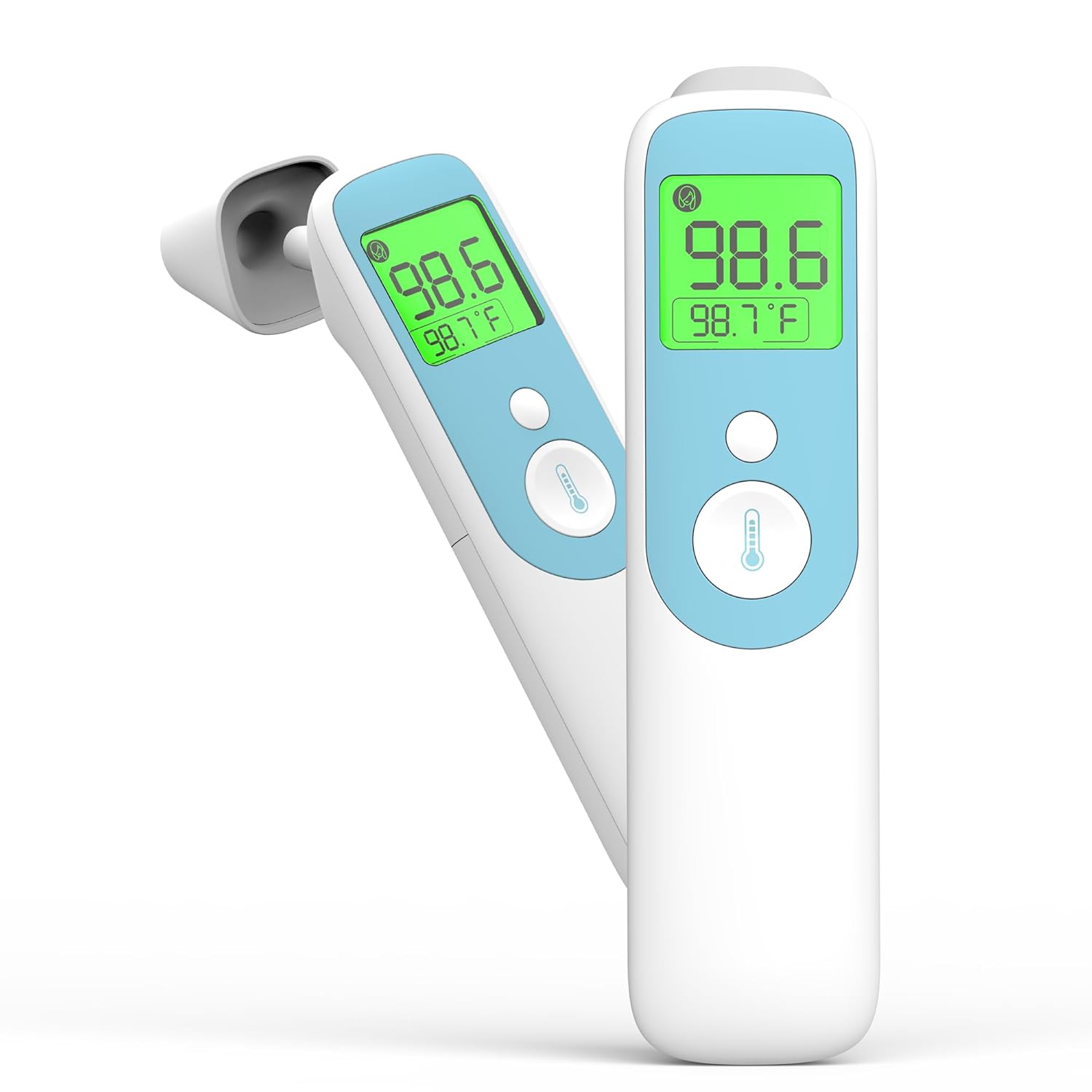 20C Ear and Forehead Thermometer for Baby Adults Digital Infrared Thermometer with 1s Reading Easy Operation 4-Color Backlight