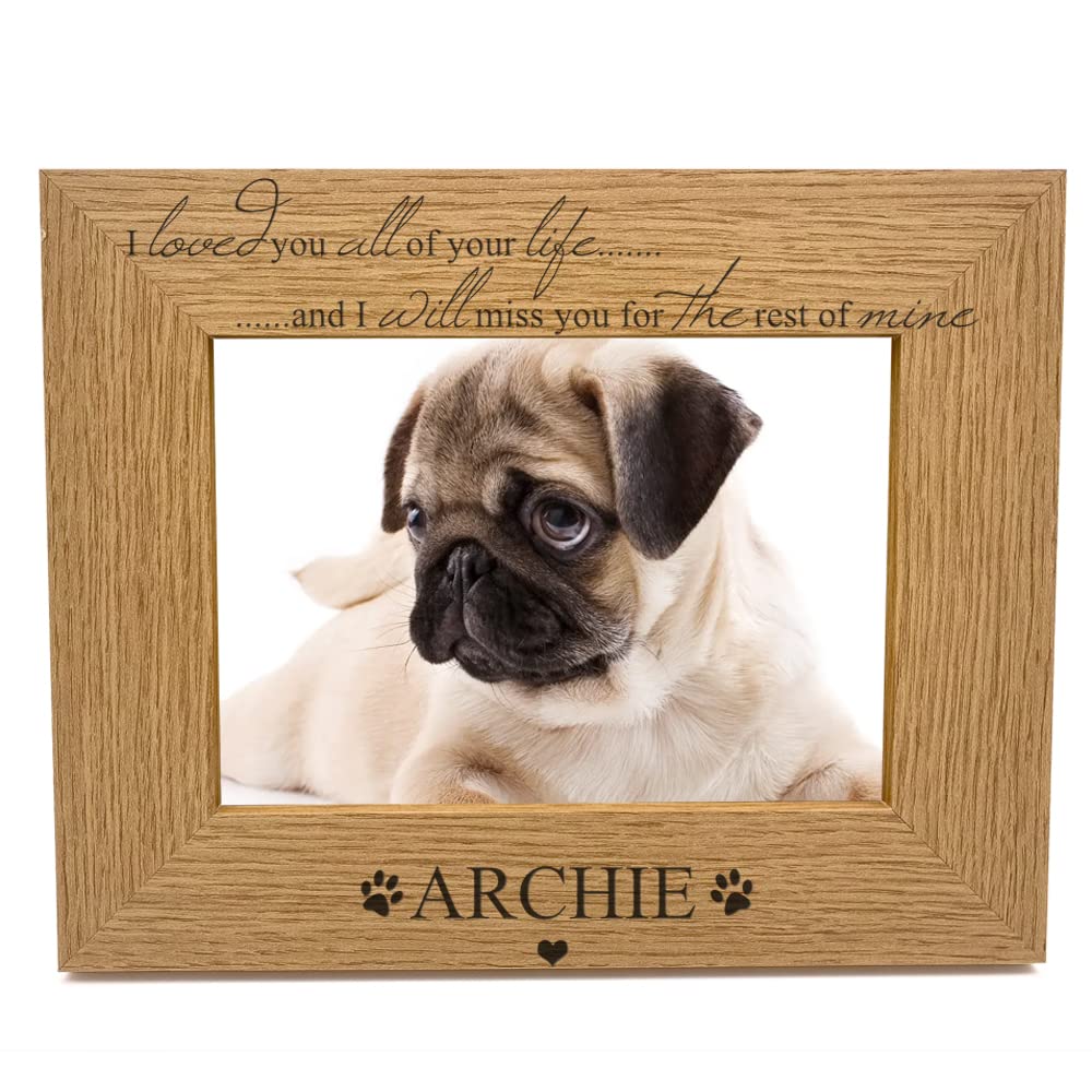 Personalised Pet Remembrance Photo Frame I Loved You For All Your Life (5 x 7 Inch)