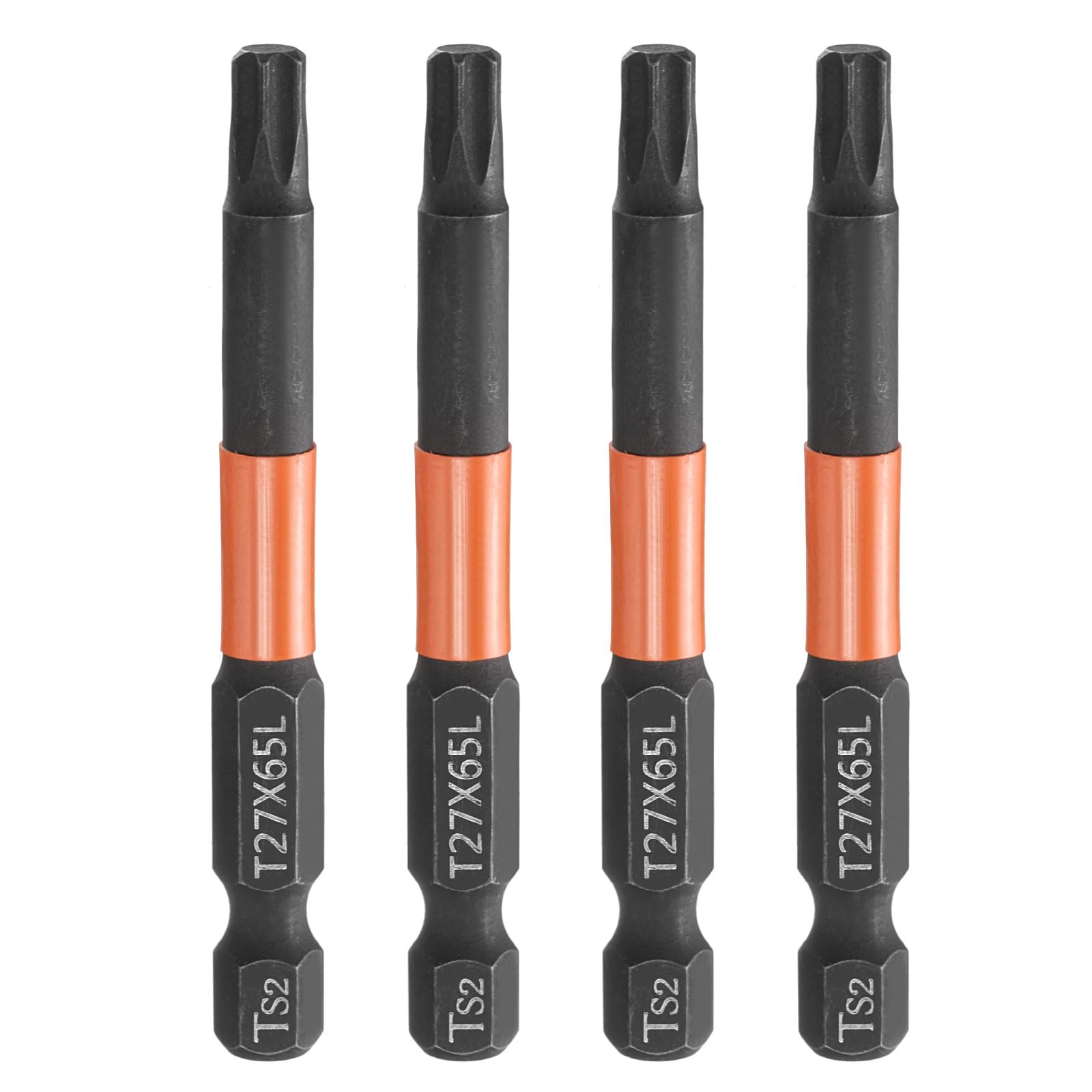 sourcing map 4pcs T27 Torx Head Screwdriver Bit 65mm Long 1/4" Hex Shank