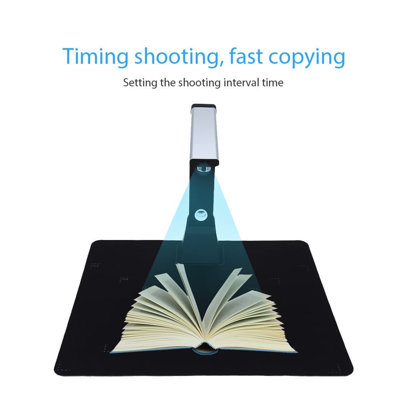 Scanner Portable, H1000 Portable Haute Vitesse 1 0MP 3672 * 2856 A3 A4 A5 Document Pdf Livre Photo identifiant Visualisateur de Scanner caméra vidéo Carte OCR