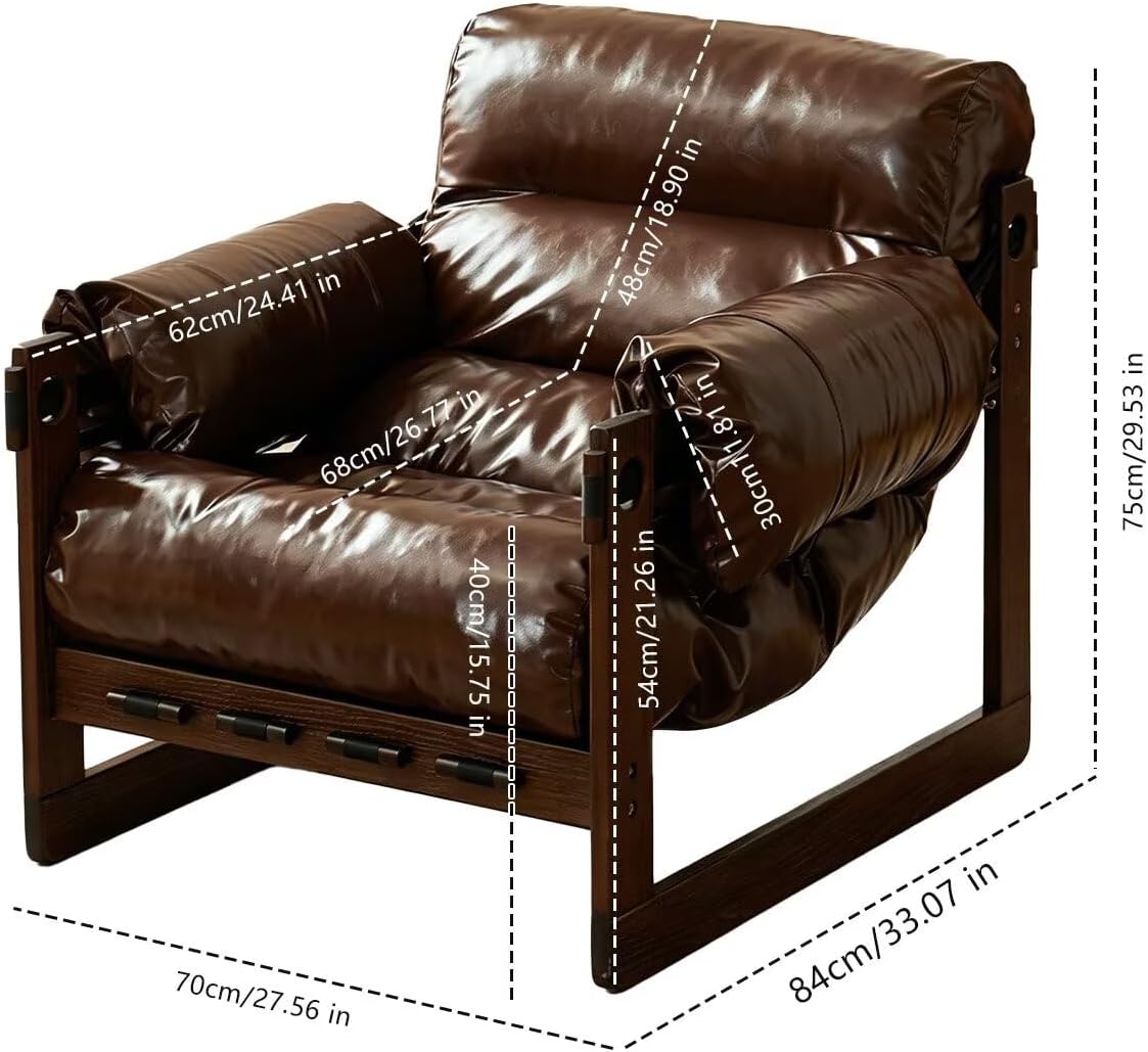 Pu Leather Accent Chair Luxury Cigar Chairs Ergonomi Reading Chairs