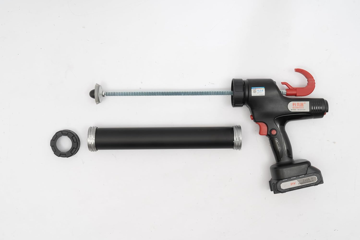 21V Cordless Glass Glue Gun Kit Dual Batteries & Fast Charger Included - Mid-Speed Caulking Tool for DIY/Construction (21 Volt Lithium-Ion, Ergonomic Handle)