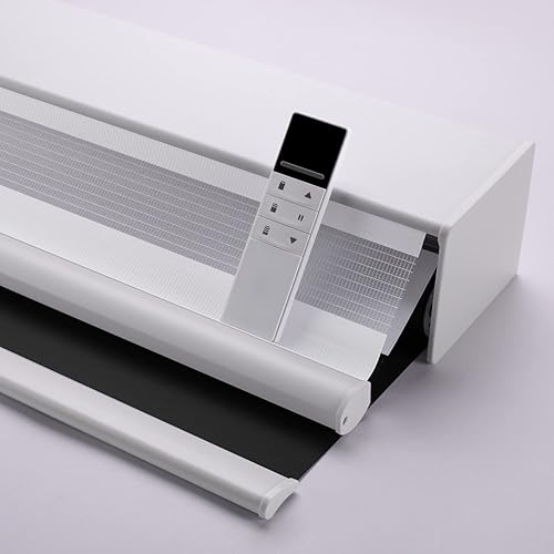 Miniatura 7 de ZSHINE Persianas enrollables de poliéster motorizadas de doble capa para día y noche, motor Homekit, motor recargable, adecuado para el hogar