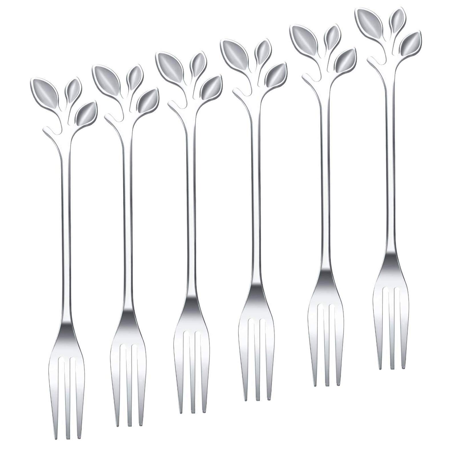 Fruit Forks Cocktail Sticks Set of 8, Stainless Steel 4.7 Inches Mini Salad Forks Appetizer Cake Dessert Forks Party Supplies (8 Forks-Silver) — Amazon image 16