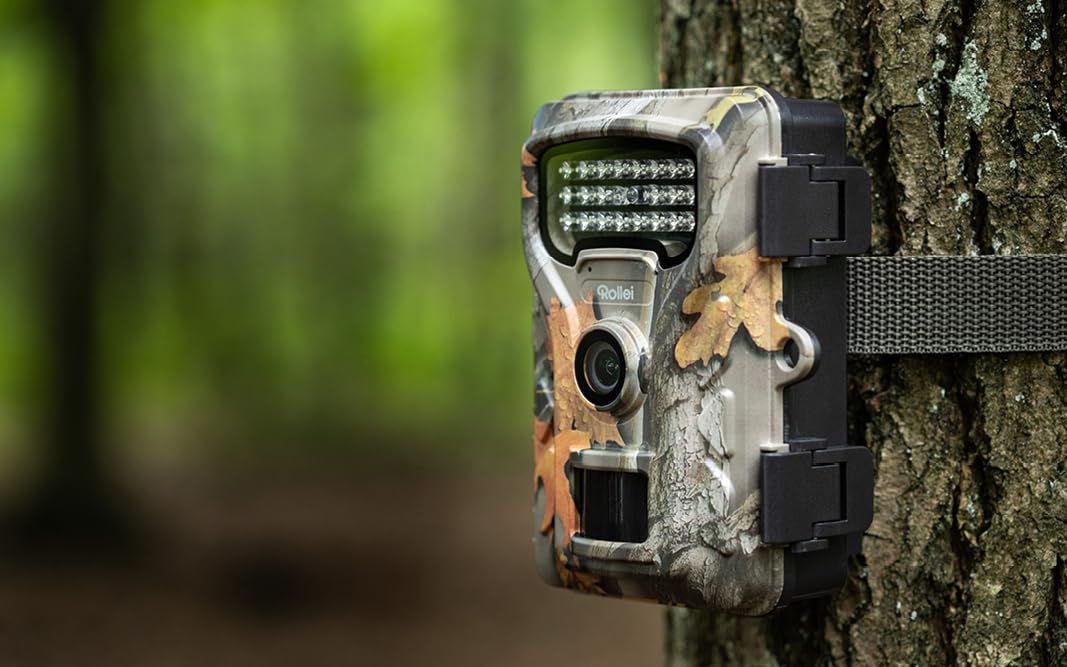Rollei Kamera do obserwacji dzikich zwierząt HD-30, 48 MP, 4K, z czujnikiem ruchu, widoczność w nocy, kamera na podczerwień z akumulatorem i wyświetlaczem IPS 2", czas wyzwalania 0,4 s, IP54, kamera