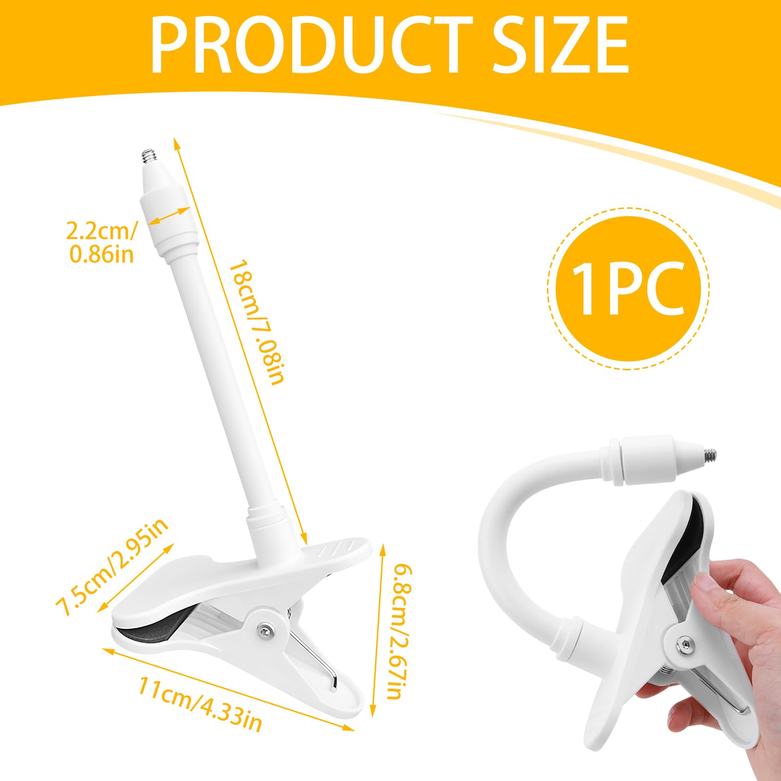 Soporte de Vigilabebés, Versátil Soporte Flexible con Abrazadera Giratoria para SpaceView/Spaceview Spaceview Pro,Monitor de Vídeo de Bebé (Blanco)