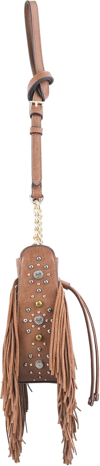 Jessica Simpson Women's Calypso Drawstring Crossbody Bag, Stylish Purse With Adjustable Chain Strap