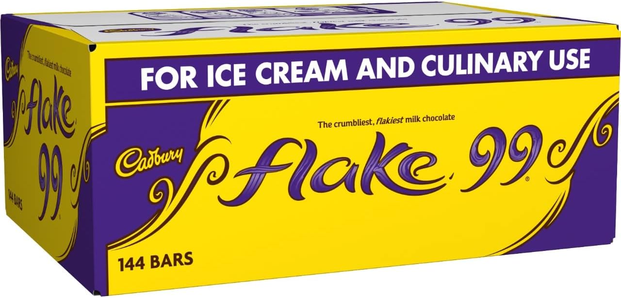 Cadbury Flake 99 for Ice Cream and Culinary use. 1 Box of 144 Bars.