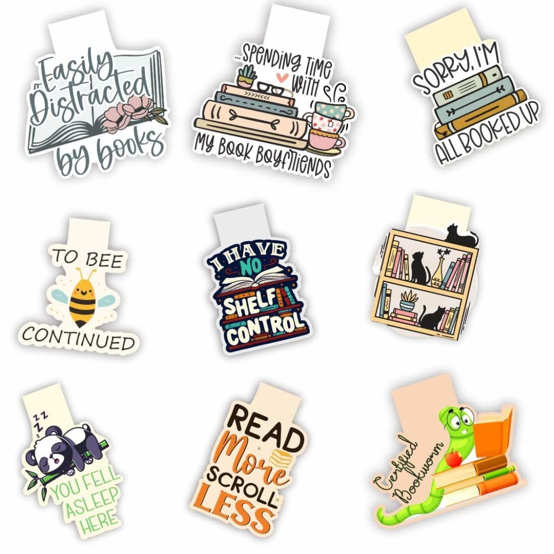 Zesta Cute Magnetic Bookmarks Gifts for Book Lovers | Book Marks for Book Lovers | Bookmarks Aesthetic for Books | Cartoon Magnetic Bookmarks (15X4 Cms) (Book_Nerd)