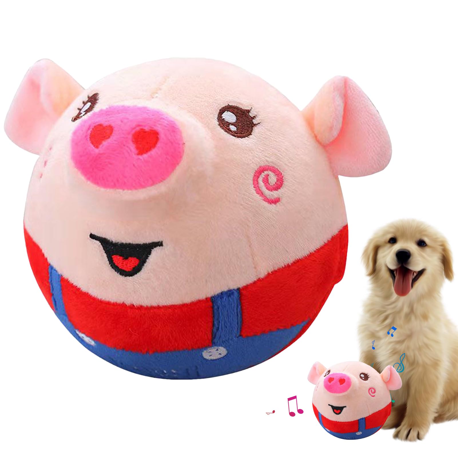 TAOLE Interactive Dog Ball Plush - Moving Automatic Talking Toy, Active Rolling Squeaky Ball for Pets, Cats, Small and Medium Dogs - Shake Bounce Boredom Toys