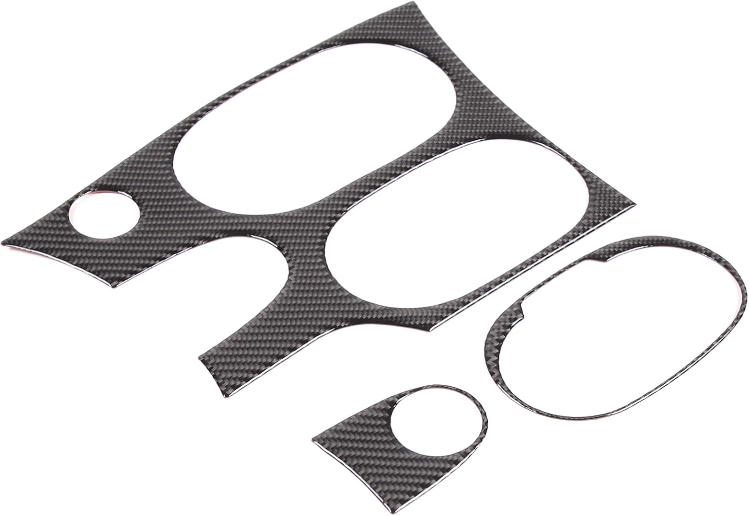 Lcojicep Car Gear Shift Panel Cover Trim Compatible with Corvette C6 Z06 ZR1 2005-2013 Real Soft Carbon Fiber Car Central Control Panel Trim Interior Sticker (Carbon Fiber, Style C)