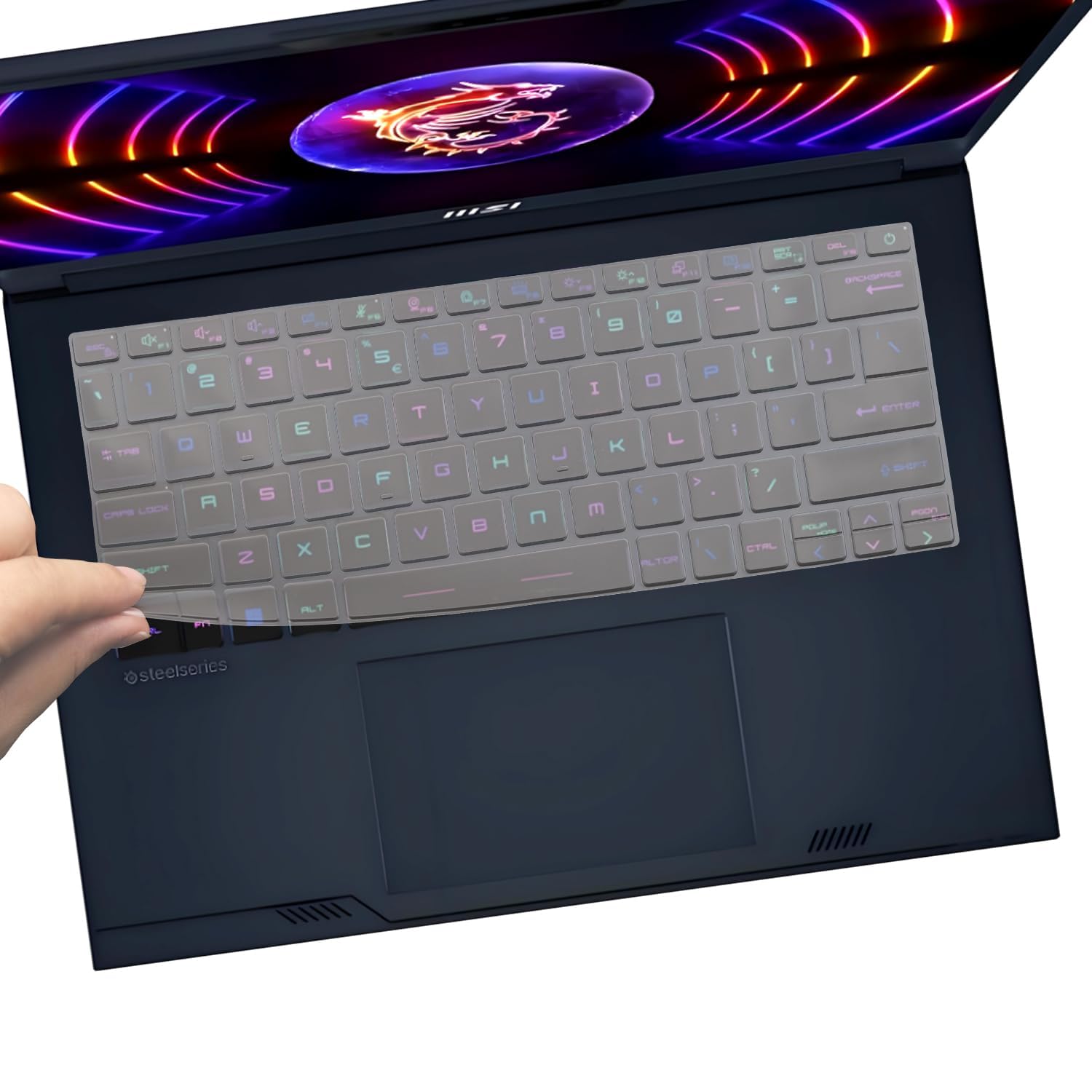 iFyx TPU Keyboard Cover Skin for MSI Stealth 14 Studio A13VF/A13VE, Stealth 14 AI Studio A1VEG/A1VFG/A1VGG, MSI Cyborg 14 AI A13VX (14 Inch) Ultra Thin Transparent Keyboard Protector (Clear(TPU))-image-41