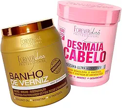 Kit Forever Liss - Desmaia Cabelo 950g + Banho De Verniz 1kg