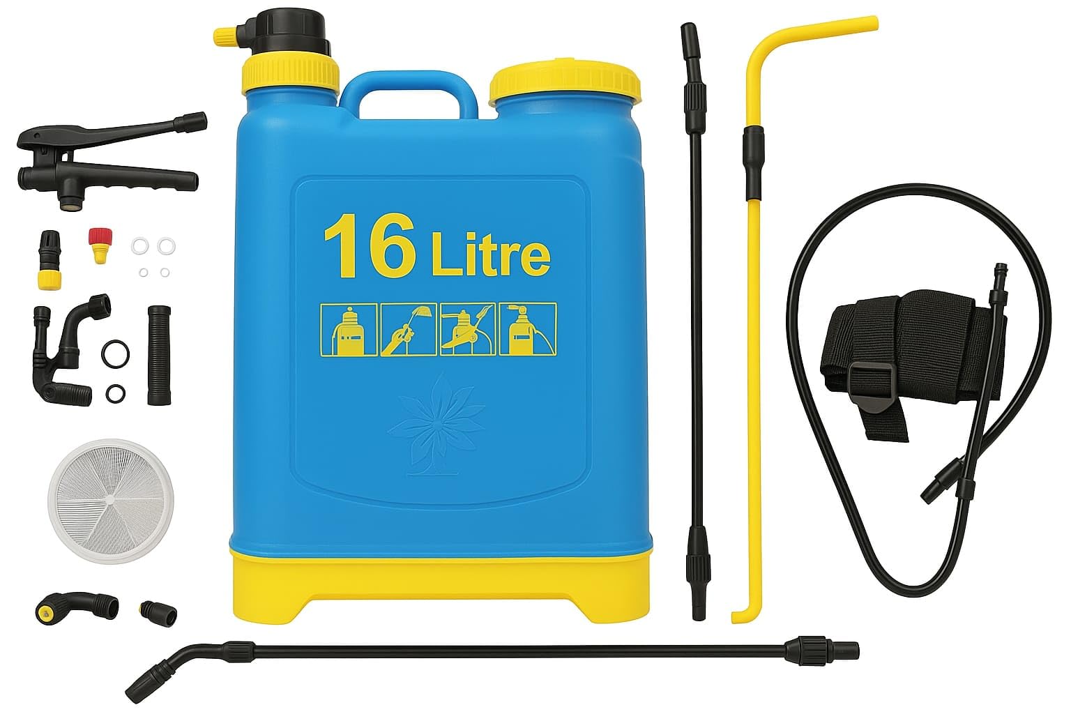 DEEJAAH® 16 Litre Knapsack Sprayer, Pump Action Manual Garden Sprayer with Adjustable Nozzle & Lockable Trigger - Weed Killer Pressure Spray - Ideal for Pesticides, Fungicides, Insecticides