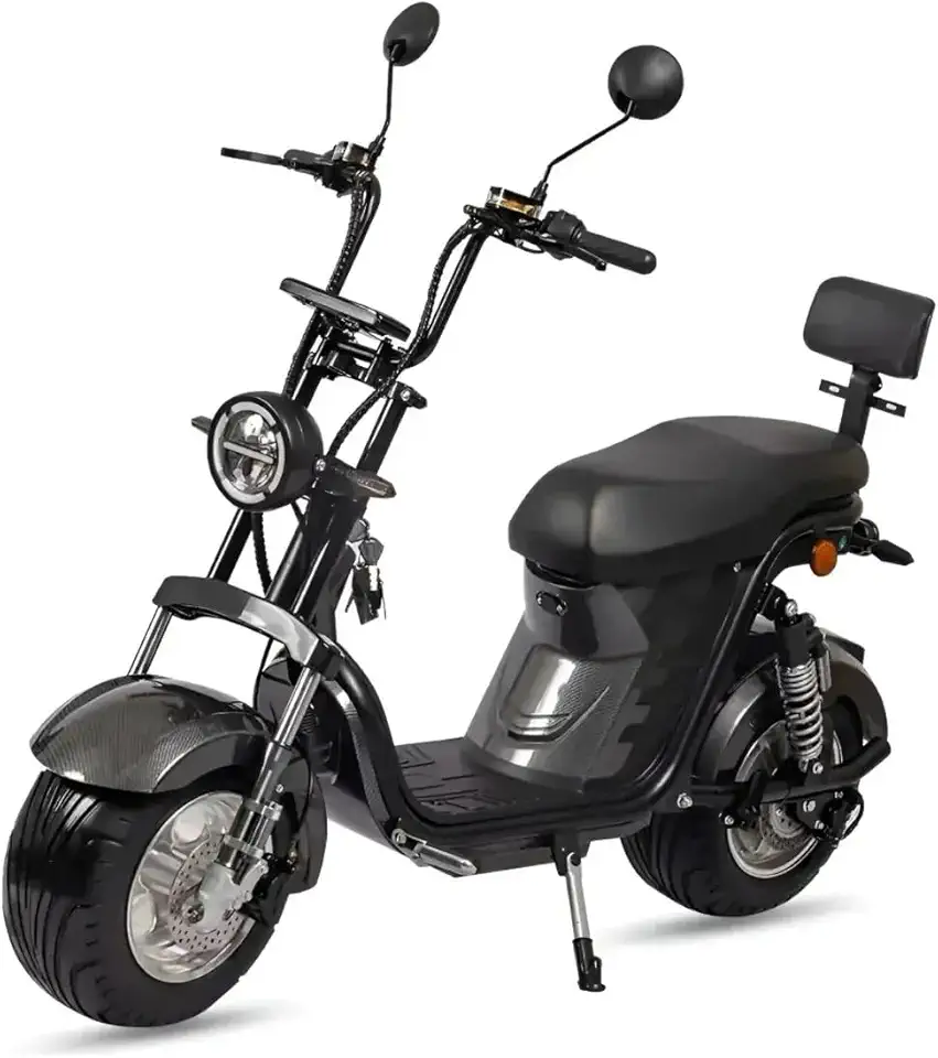 Moto Scooter Elétrica X13 Plus, Preta, 1000W, Bateria de Lítio 60V 20Ah Interna Removível, Autonomia até 50 km, Farol Full LED, NFC